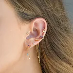 Lange kwast oorringen van sterling zilver voor dames. Elegante oorringen die elke outfit een stijlvolle uitstraling geven. Perfect voor speciale gelegenheden. — foto 1