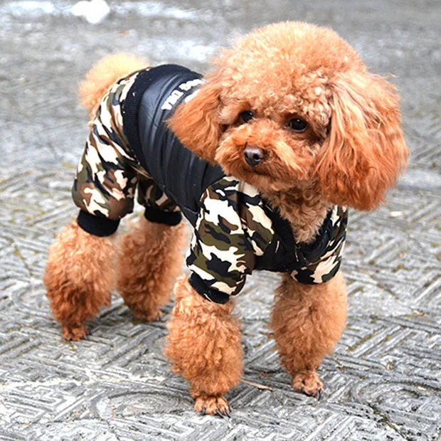 Camouflage FBI Four-Pot Warm Cotton Coat Pet, providing warmth and comfort for your dog. A cozy and stylish winter essen — photo 6