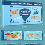 Quebra-Cabeça Magnético de Mapa de Madeira Brinquedo Educativo Infantil Aprenda Geografia de Forma Divertida Desenvolva Habilidades — foto 14
