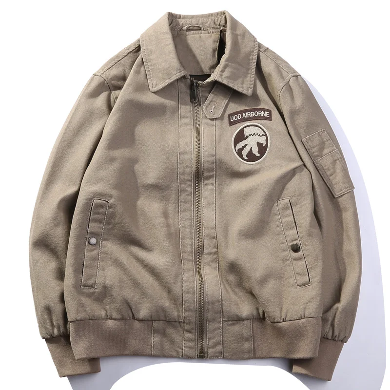 Jaqueta Bomber Retro da 2ª Guerra Mundial, Estilo Tanque Americano Solto, ideal para um visual vintage e confortável. — foto 1