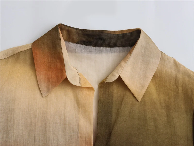 Title 5, Tie-dye katoen en linnen losse shirt en broek p...