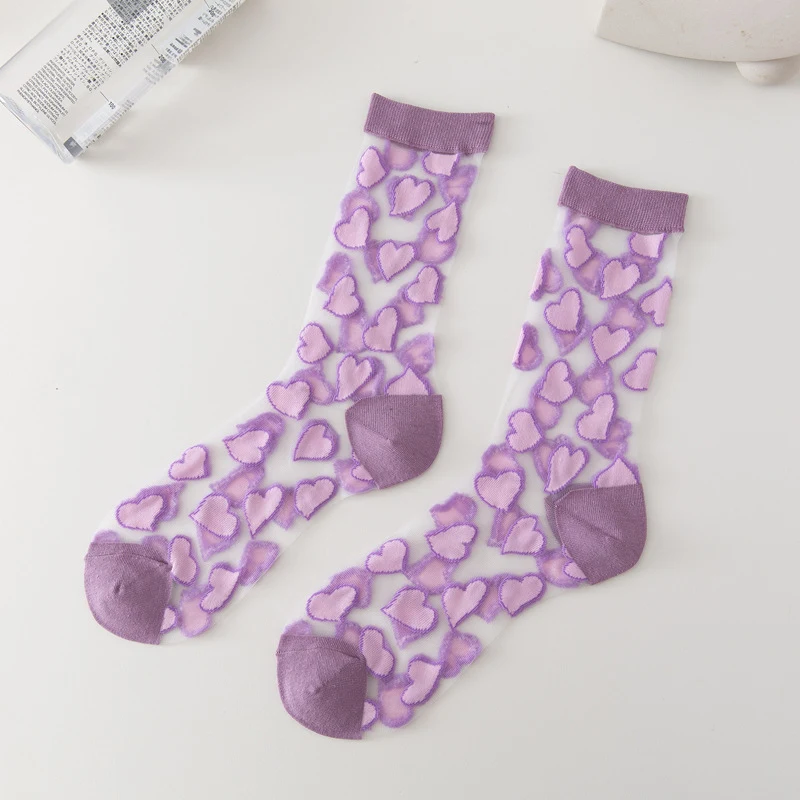 Title 4, Ladies Socks Love Thin Card Silk Boat Socks