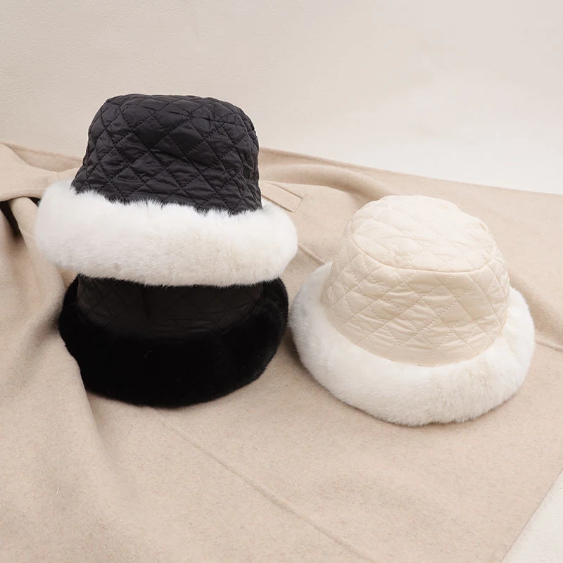Title 6, Large Raw Edge Thickened Cotton Warm Basin Hat ...