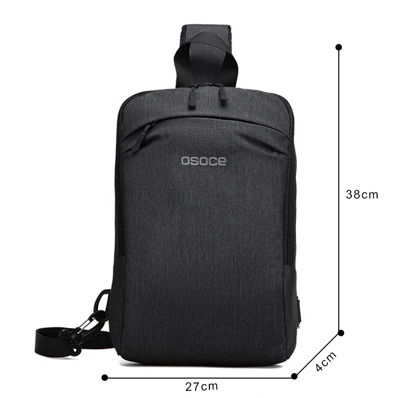 Bolsa de peito masculina moderna em tecido Oxford, mensageiro casual para atividades ao ar livre, ideal para transportar seus pertences com praticidade e estilo. — foto 5