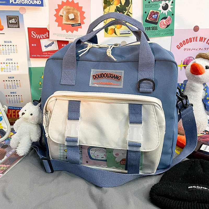 Dual-use rugzak voor schattige meisjes studenten, cartoon contrastkleur design. Ideaal voor school en dagelijks gebruik. Comfortabel en stijlvol. — foto 2