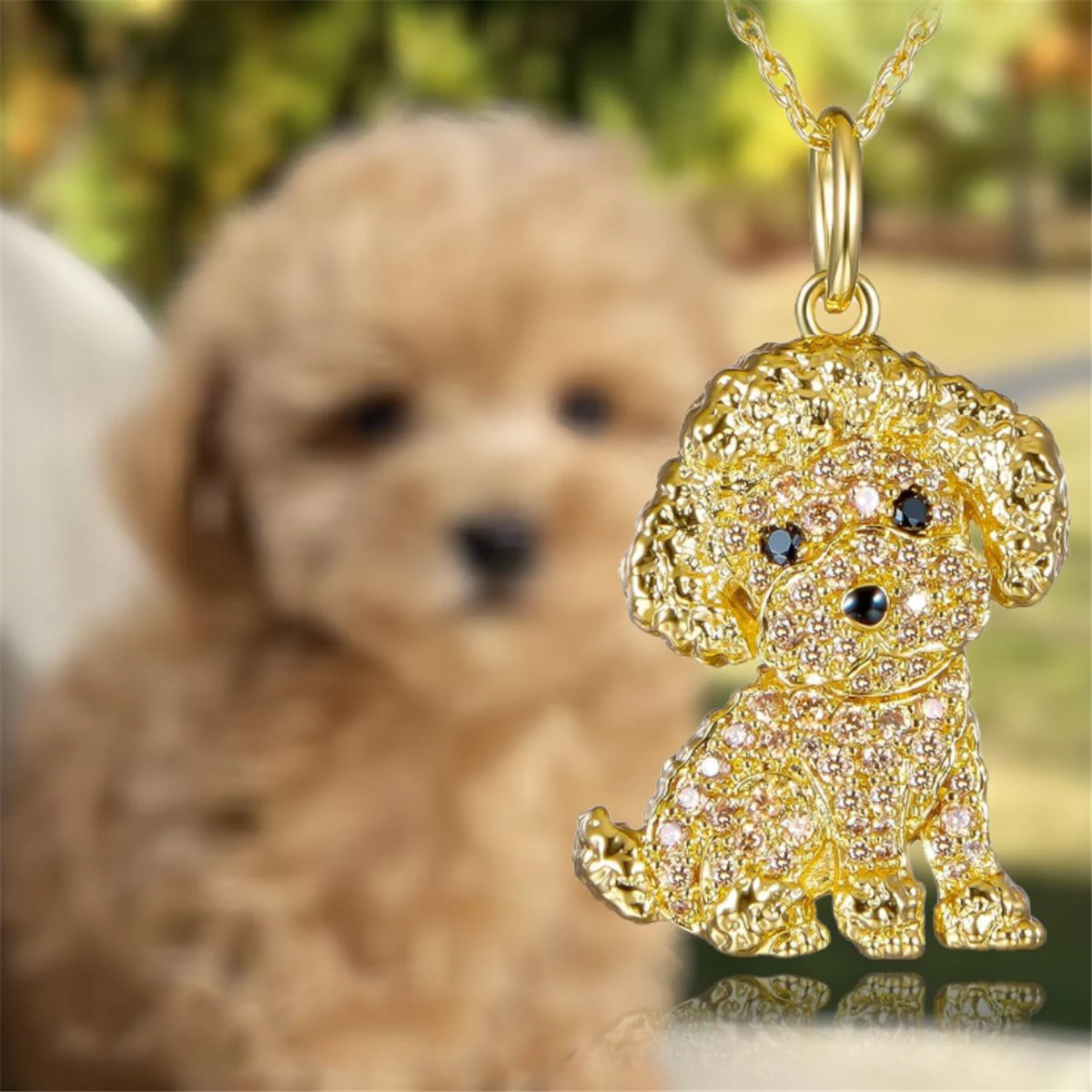 Title 2, Colar com pingente de poodle para animais de es...