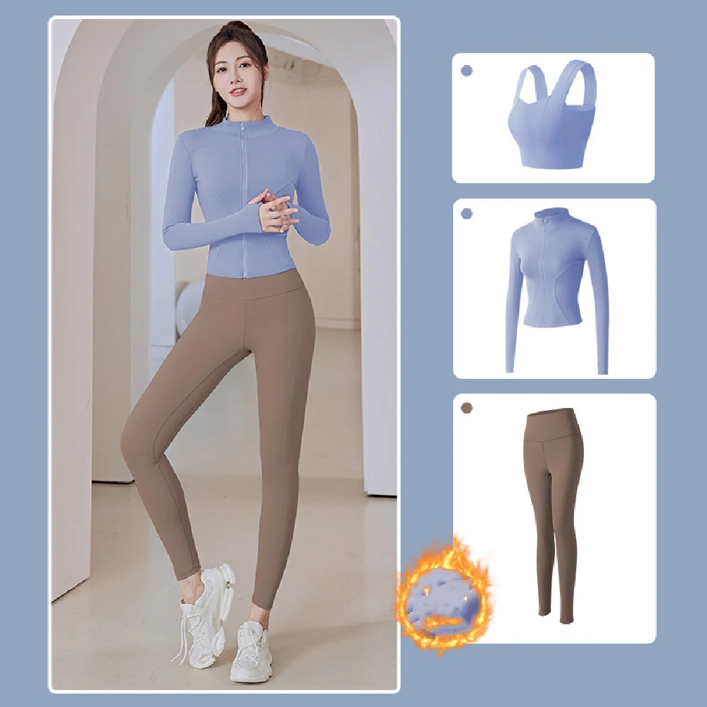 Conjunto de Yoga Esportivo Feminino de Pelúcia Fashion Conforto e Estilo para Exercícios e Relaxamento Design Elegante para Suas Atividades — foto 1