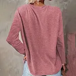 Camiseta feminina de manga comprida árvore de natal estampada gola redonda solta casual — foto 2