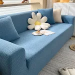 Capa de sofá de malha lisa, simples e elástica. Renove sua sala, proteja seu sofá e adicione estilo com esta capa de fácil aplicação. — foto 8
