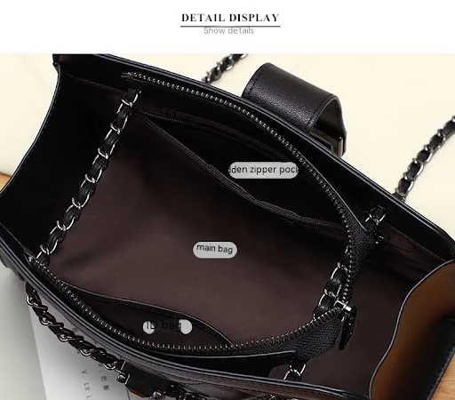 Title 8, Bolsa Feminina Crossbody de Couro Genuíno com C...