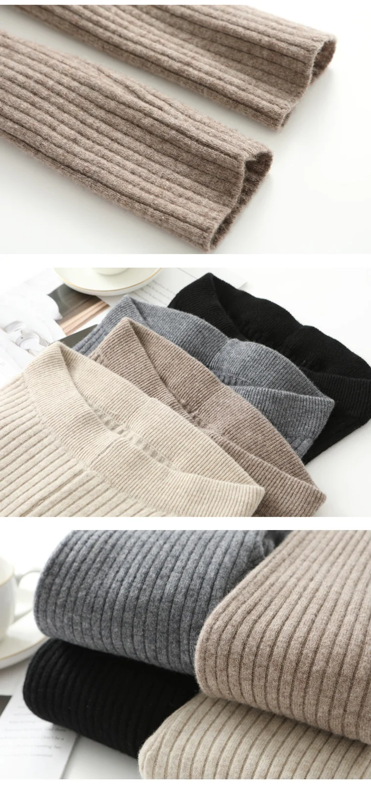Drawstring Slim Fit Slimming Leggings, Stretch Knitted Warm-keeping Pants, Outer Wear for a Flattering Look — photo 3
