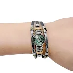Pulseira Vintage Camadas Múltiplas Padrão Bússola Pirata Viking, perfeita para o aventureiro estiloso. Navegue com elegância e personalidade. — foto 12
