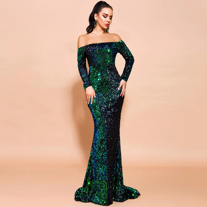 Title 12, Sexy strapless avondjurk met lange mouwen en pa...