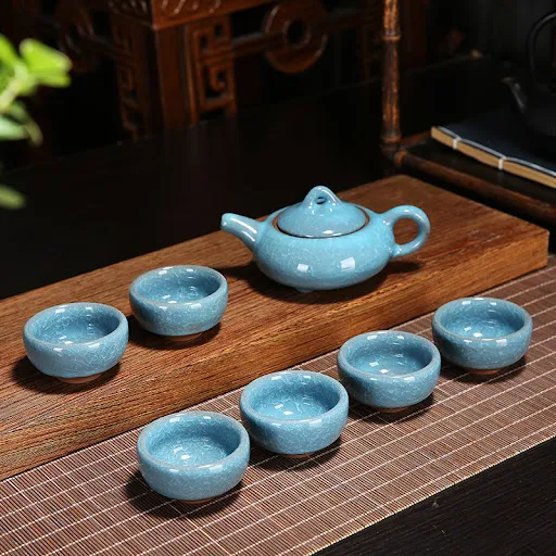 Title 9, Colorful Ice Crack Kung Fu Tea Set. Brew and en...