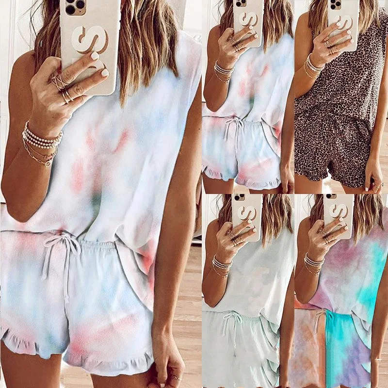 Title 2, Women Sexy Summer Vest Shorts Suit Pajamas Silk...