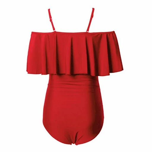 Title 14, One-piece swimsuit with big belly ruffle, one-s...