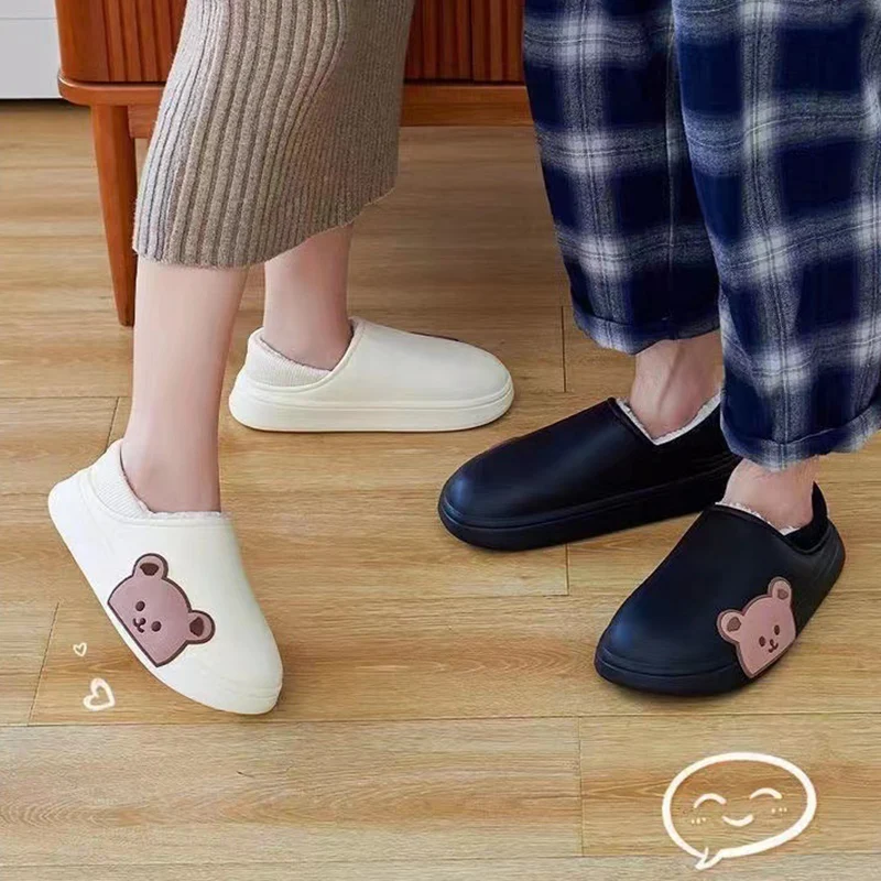 Title 2, Pantufas de Urso Fofas Sapatos de Inverno Femin...