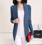 Women's V Neck Long Sleeved Slim Mid Length Sweater Loose All Match Sweater — photo 3