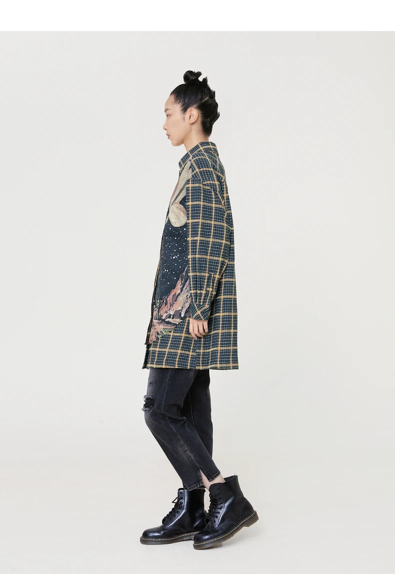 Women's Lapel Printed Designer Mid-length Shirt — photo 4