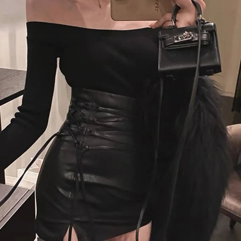 Title 2, Spring and Autumn New Black Lace Skirt Elegant ...