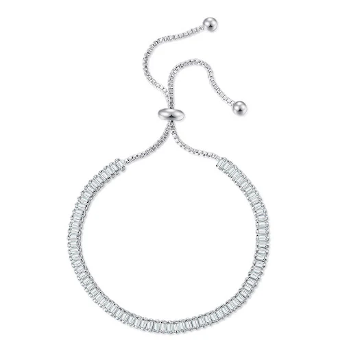 Title 1, Pulseira ajustável de cristal com zircônia reta...