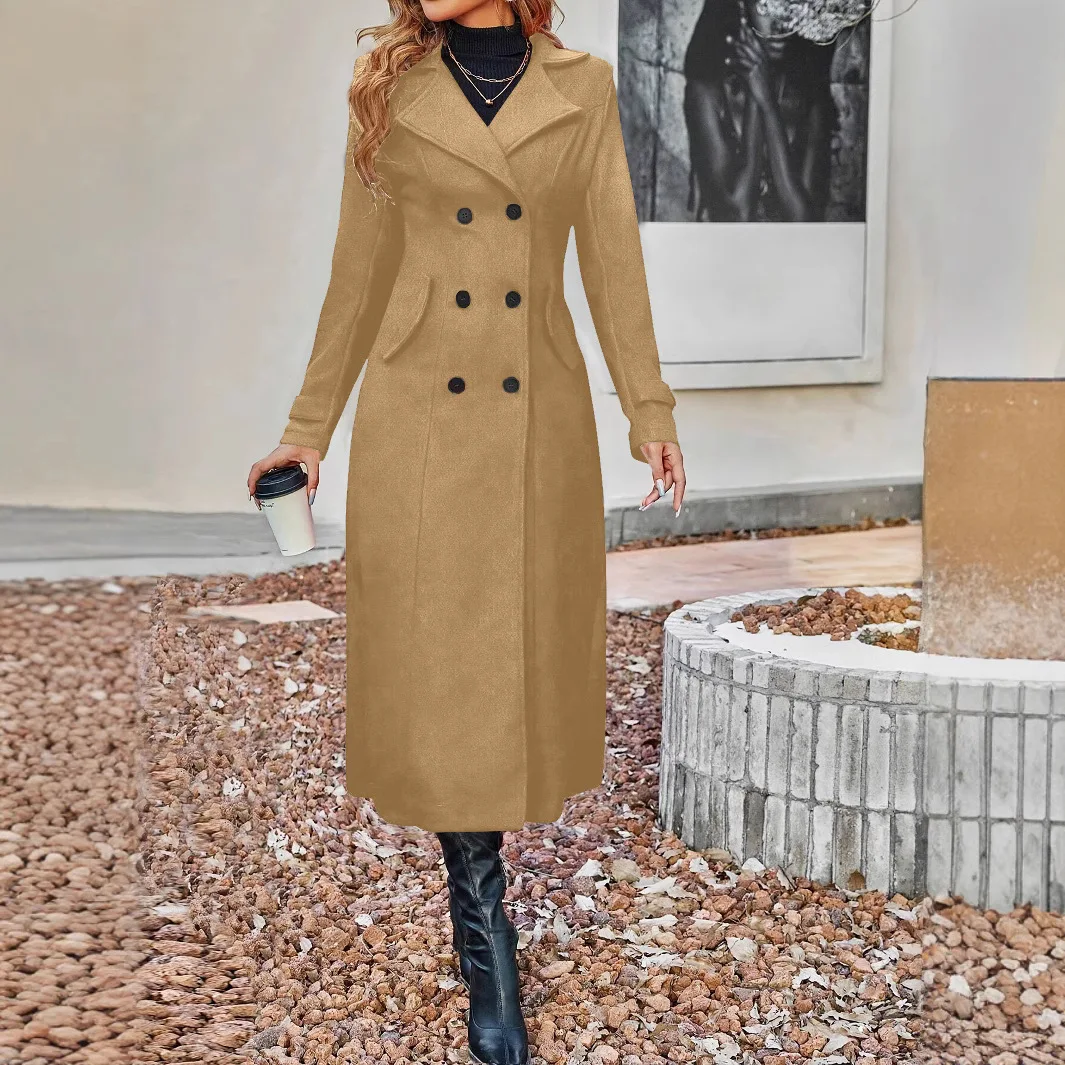Autumn and Winter New Lapel Double Breasted Coat for Women, a stylish and warm choice. Stay cozy and chic all season lon — photo 8