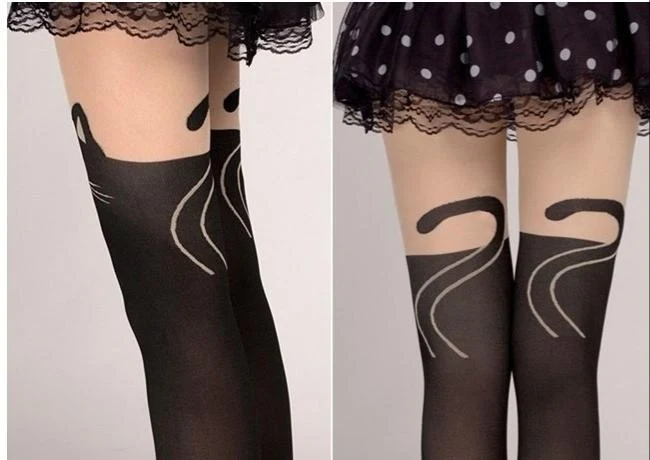 Title 6, Harajuku Fake High Tube Cute Cat Pantyhose