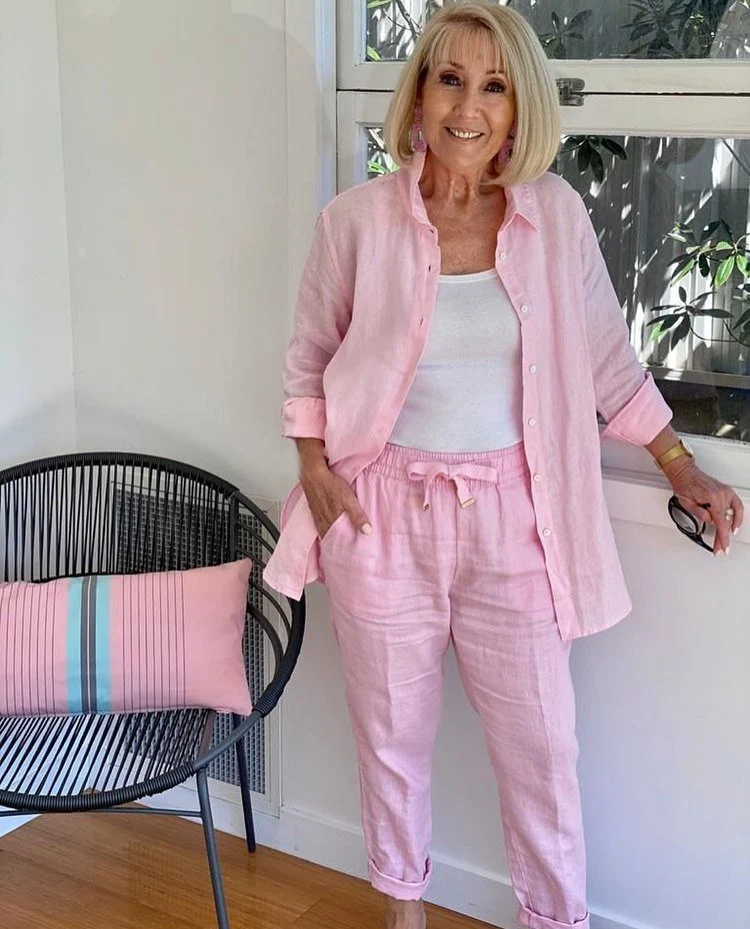 Title 6, Harlan Retro Loose Cropped Pants Set. Comfortab...