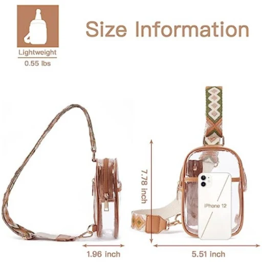 Title 6, Bolsa de ombro feminina transparente com flor d...
