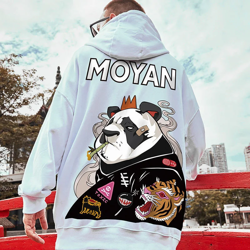 Title 13, Moletom com capuz hip-hop masculino, solto e mo...