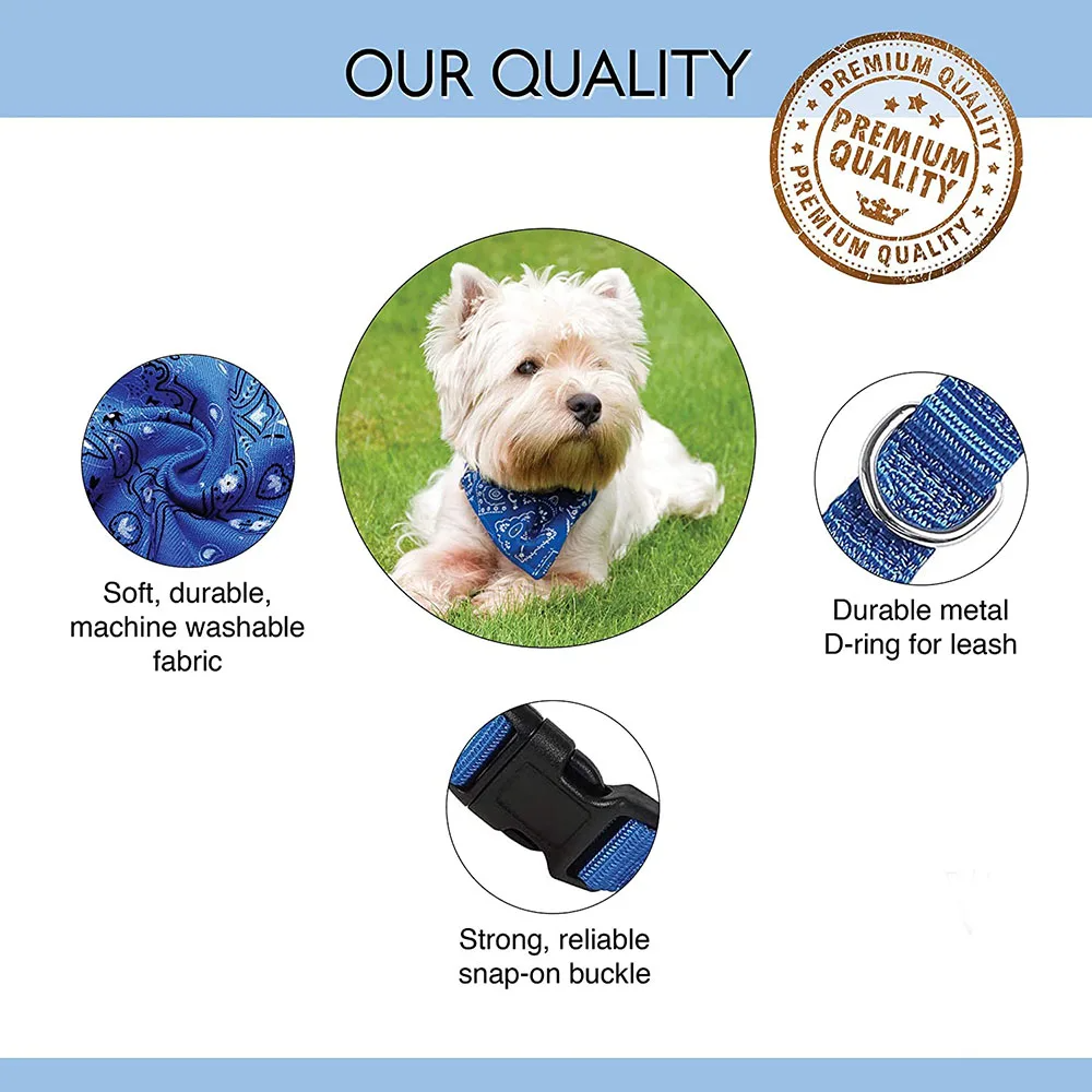 Title 5, Dog Bandana Collar Scarf for Puppy & Cat Small ...
