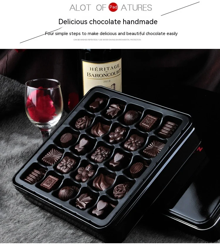 Title 2, Molde de chocolate tridimensional cuadrado redo...