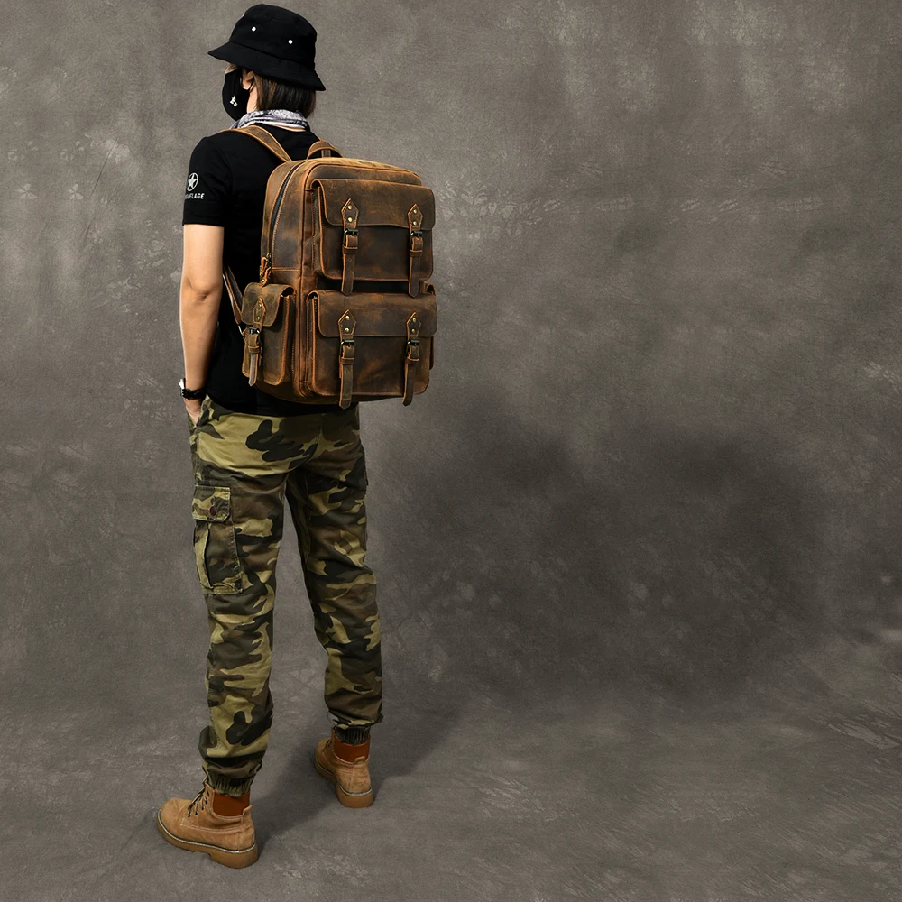 Crazy Horse leather backpack, built for daily use, travel, and work. Durable, spacious, and stylish for all your adventu — photo 3