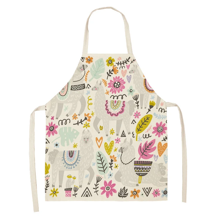 Alpaca Cartoon Cotton Linen Apron, Sleeveless, Antifouling, Kitchen & Home Cooking. Waist Hanging Neck Kids Bib. Keeps k — photo 35