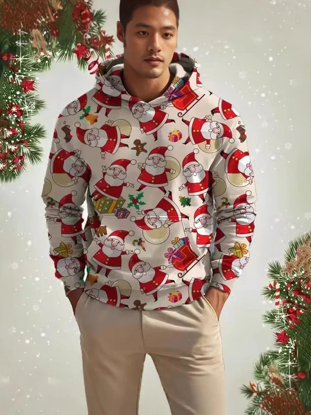 Title 6, Moletom de Natal masculino com impressão digita...