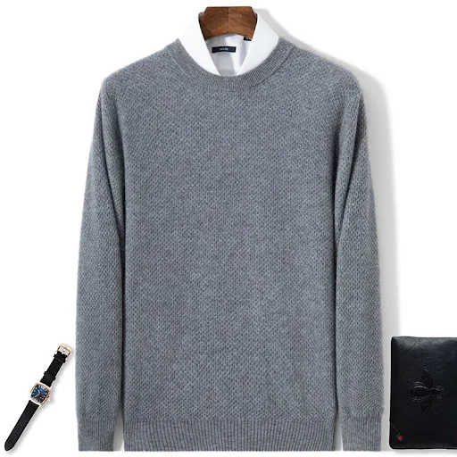 Title 5, Suéter de cashmere masculino com caimento solto...
