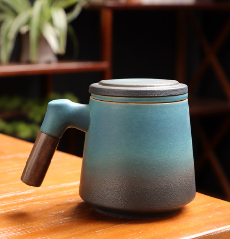 Title 2, Ceramic Water Separation Tea Cup with Lid and C...