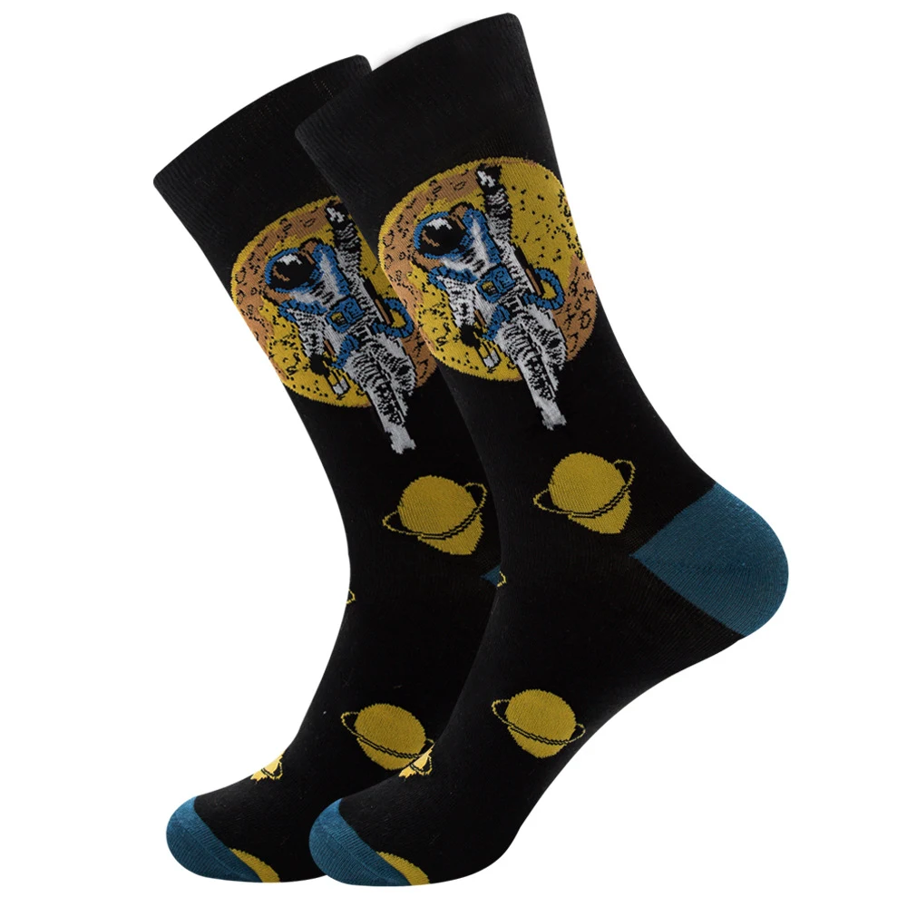 Amazon New Universe Series Men's Astronaut Socks, Planet Constellation Design, Mid Calf, Female Laughing Detail, Fun & U — photo 16