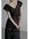Rizhao Ancient and Modern Women's Shirt, Puff Sleeve, Crimp, Small Shirt, offering a stylish and feminine look for vario — photo 8