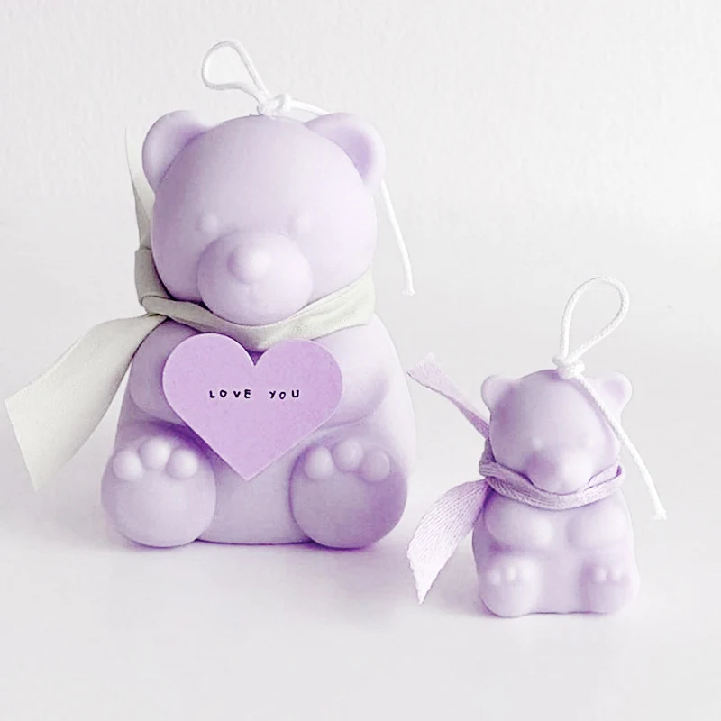 Title 2, Cute Bear Shape Silicone Candle Mold Animals Cr...