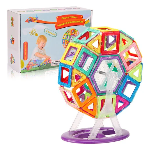 Title 3, Magnetic Toy Building Blocks 68 Pcs Ferris Whee...