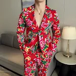 Men's Casual Cool Big Flower Suit for a Relaxed, Stylish Look, Perfect for Summer, Lightweight, Comfortable and Breathab — photo 2