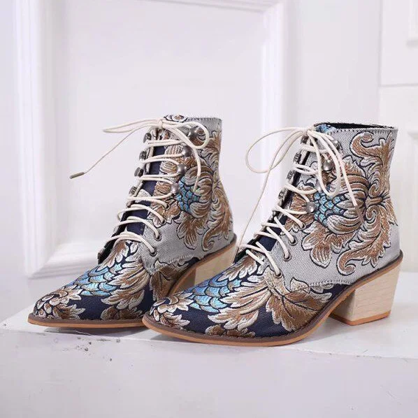 Embroidered Women's Short Boots. Experience style and comfort. Versatile design perfect for any occasion. Step out in co — photo 4