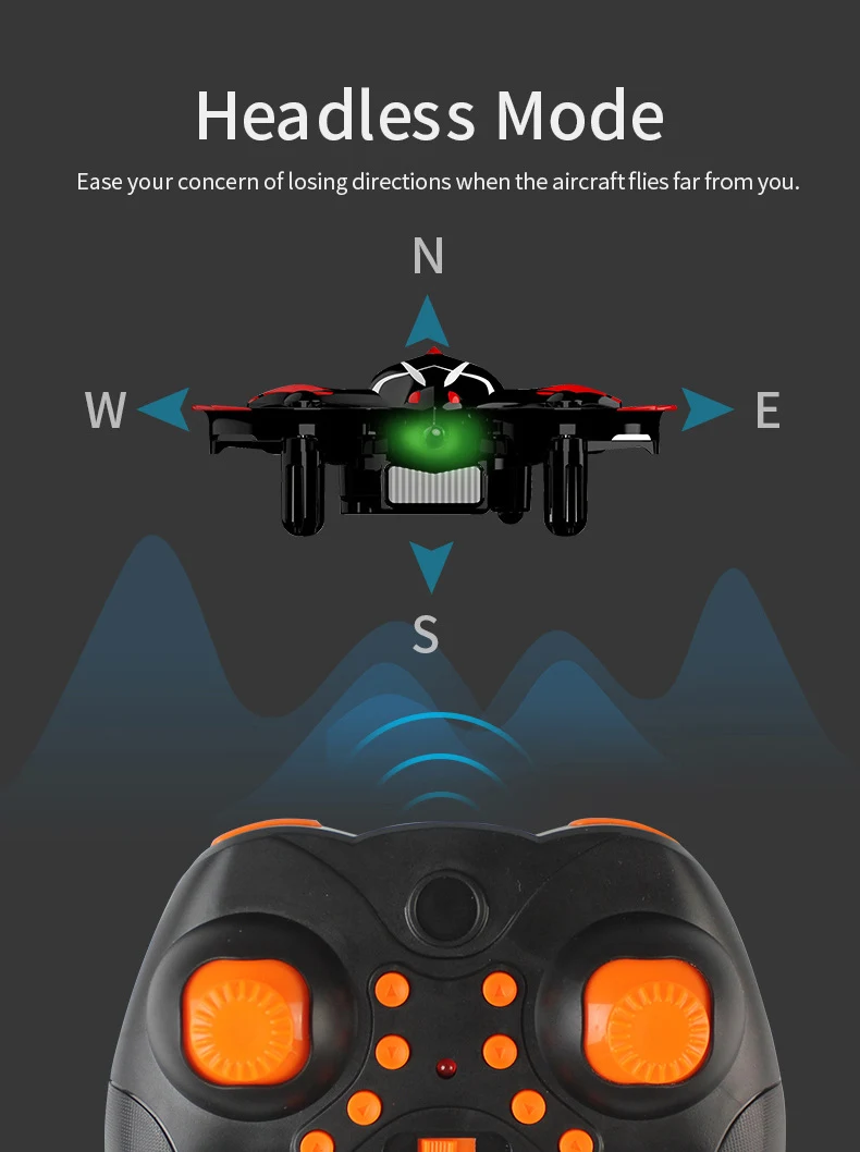 Title 14, Mini Drone UAV de quatro eixos com sensor de ge...