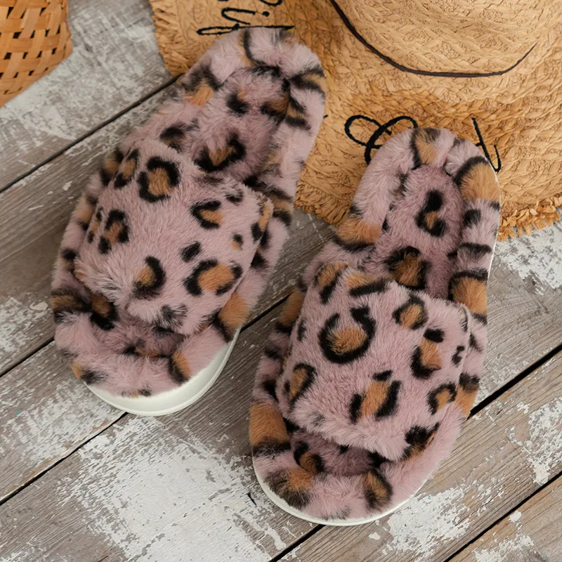 Title 13, Fashion Winter Slipper Leopard Print Thick Sole...