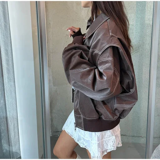 Title 13, Lapel Long-sleeve Zipper Jacket Coat, a versati...