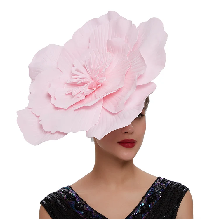 Diadema con flores rojas para el cabello Sombrero Tocado Elegante Accesorio para el pelo Perfecto para bodas fiestas y ocasiones especiales — foto 1