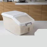 Secchio per riso da cucina sigillato per uso domestico da 20 kg. Mantieni il tuo riso fresco e asciutto. Perfetto per la conservazione in cucina. — foto 7