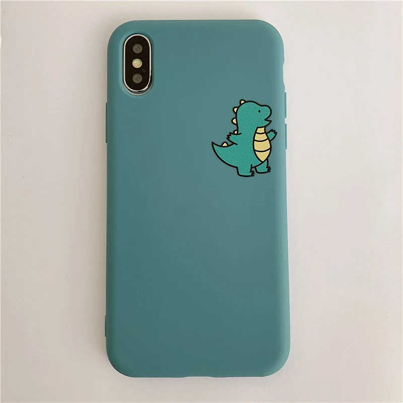 Title 7, Cute dinosaur silicone liquid TPU phone case. P...