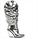 Botas cunha coloridas de tubo grande com placa de ferro metálico proporcionam conforto superior e estilo vibrante para uso diário. — foto 4